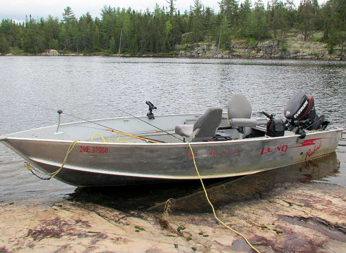 Newly remodeled Lund 16.5' walleye fishing boat.