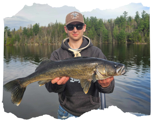 Guest showing off nice Lady Evelyn walleye.